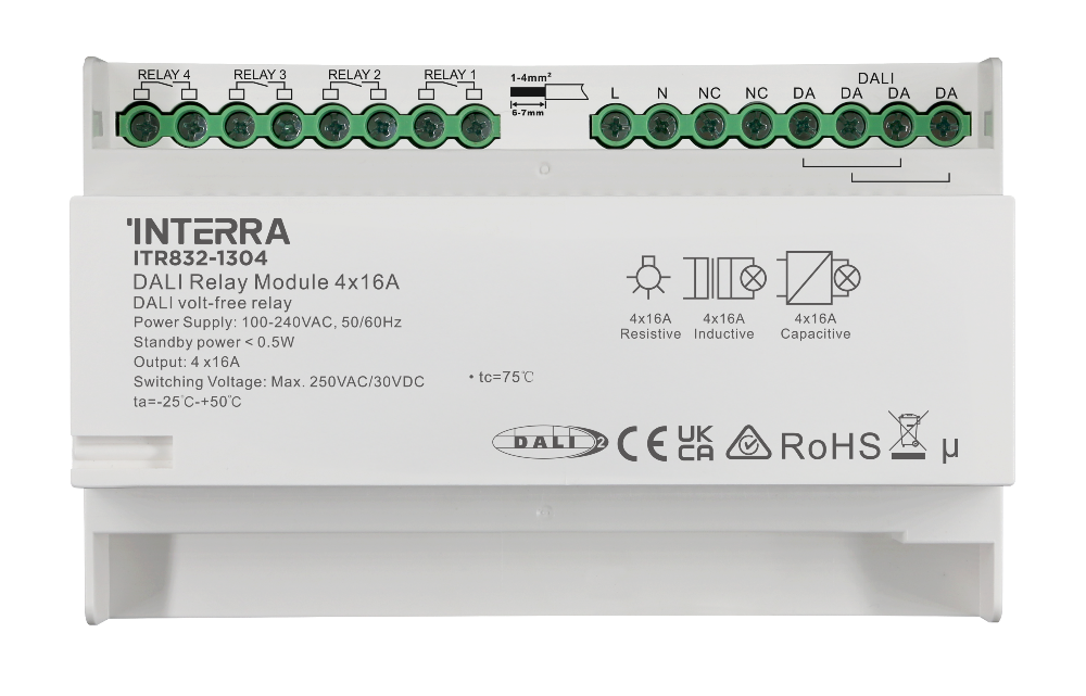 Interra 4 Kanallı DALI-2 Röle Modülü 4x16A