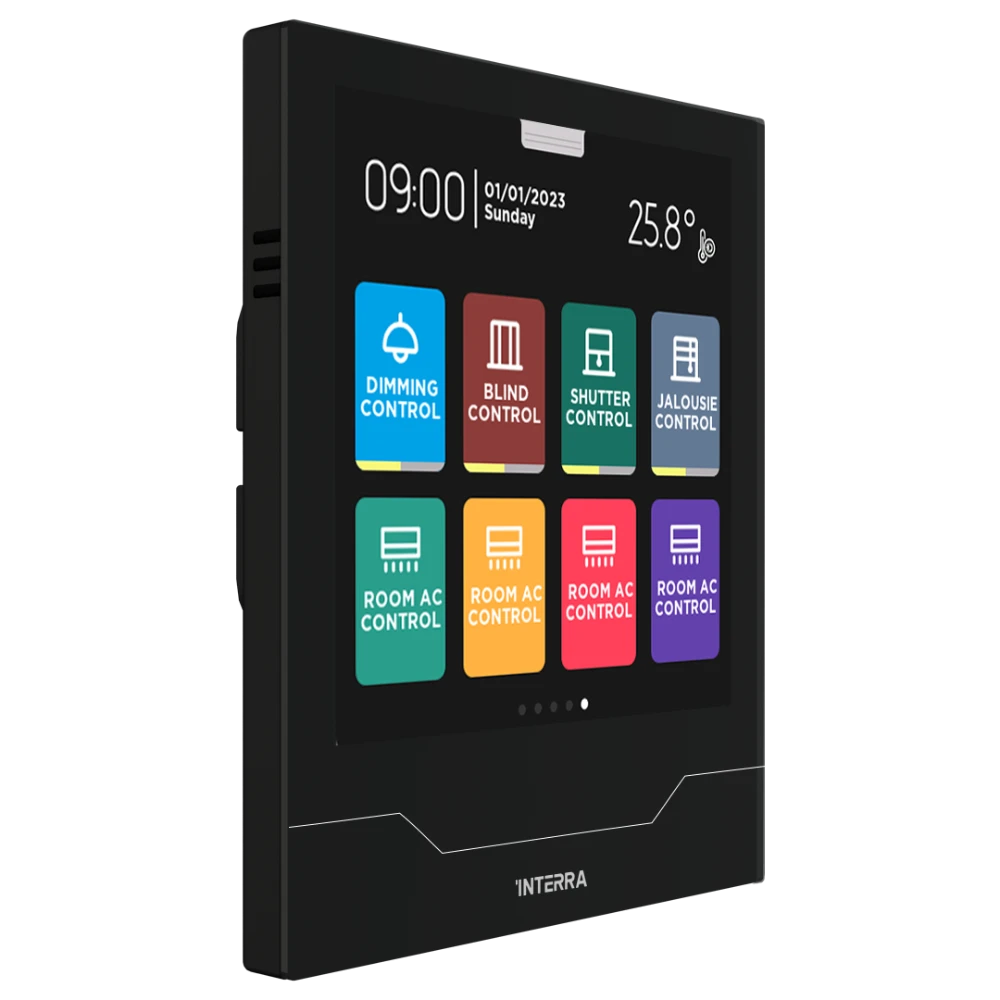 Interra iX4 - 4" KNX Secure Dokunmatik Panel + AQI / Siyah