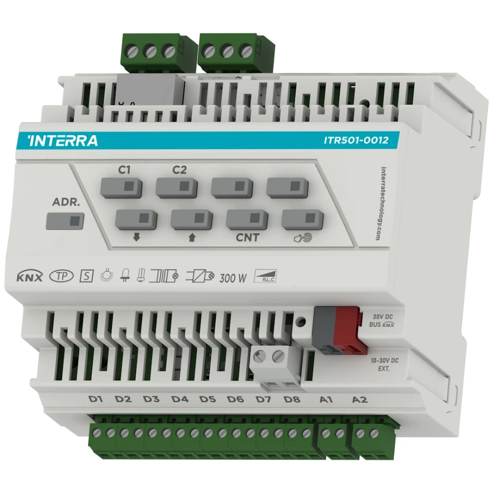 KNX Evrensel Dimmer Aktüatör - 2 Kanal (8 Dijital, 2 Analog Giriş)
