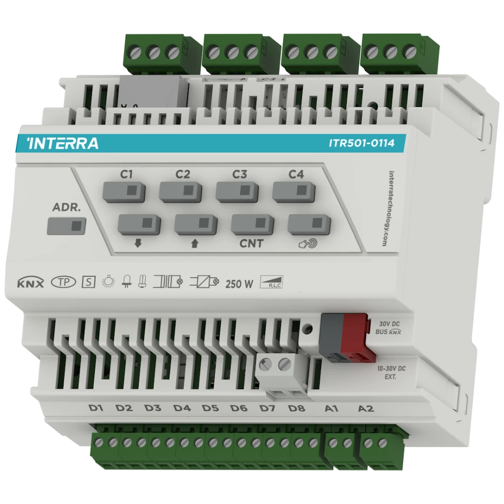 KNX Evrensel Dimmer Aktüatör - 4 Kanal (w/ 8 Dijital, 2 Analog Giriş, Ethernet)